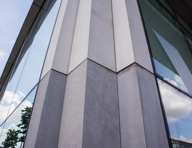 Detail gevelproject architectonisch beton Musaerts BV